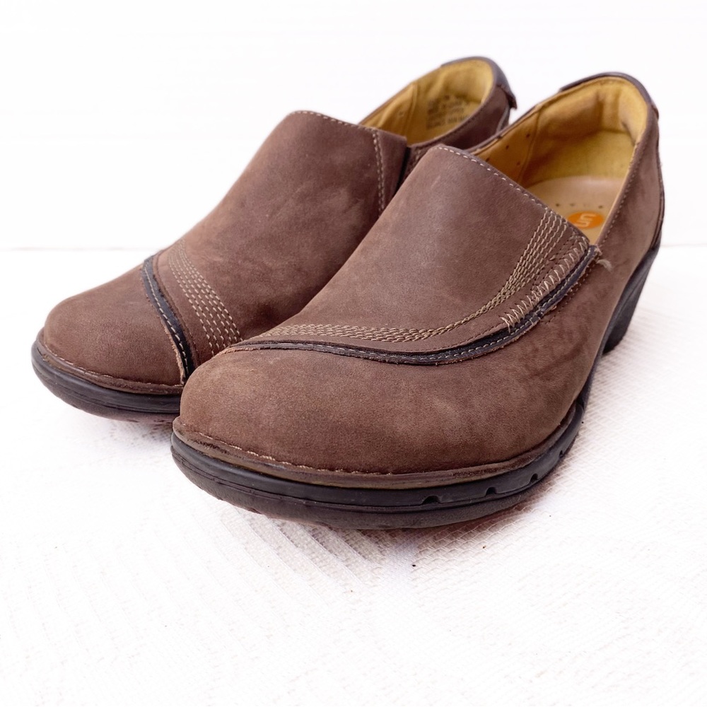 Clarks UnStructured Slip On Loafer Women's Size 6 Brown Oiled Leather